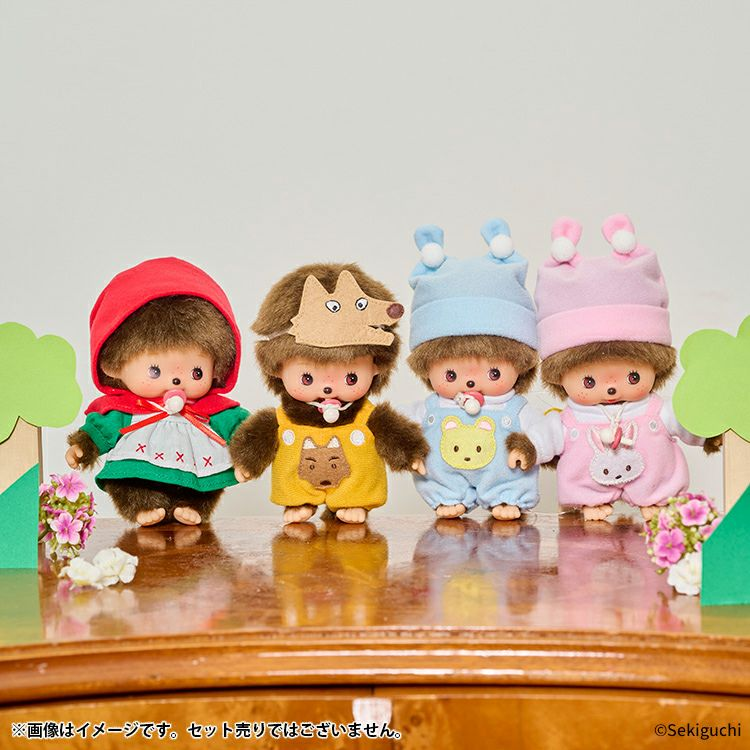 Monchhichi|Babychhichi Revival Dance Party Little Red Riding Hood &Wolf Plush Dolls/Plush Toy|H13.5 x W10 x D7cm approx.