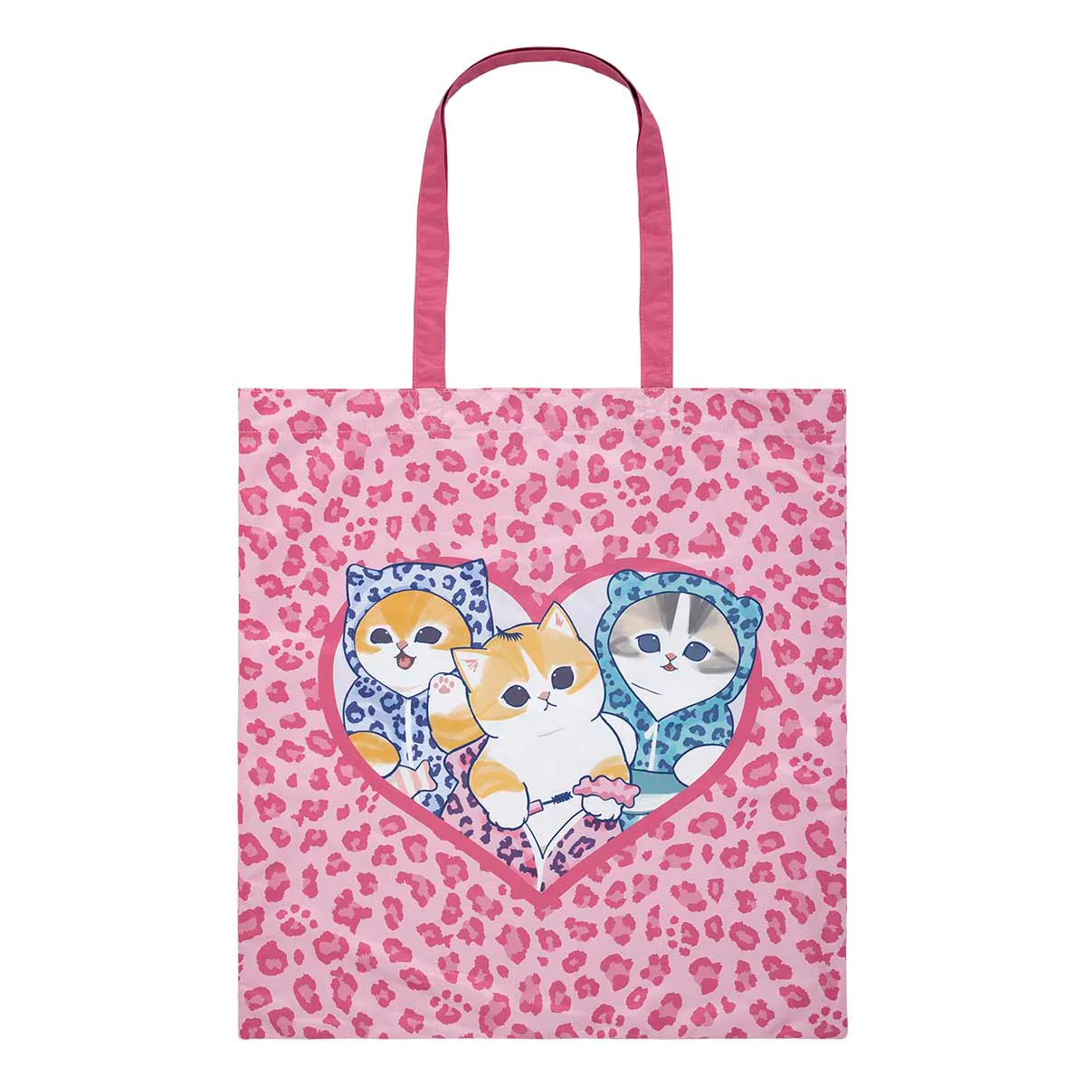 Mofusand|Gyarunyan Girl Collection Eco Shopping Bag With Pocket - Leopard Pink|480×450mm approx.