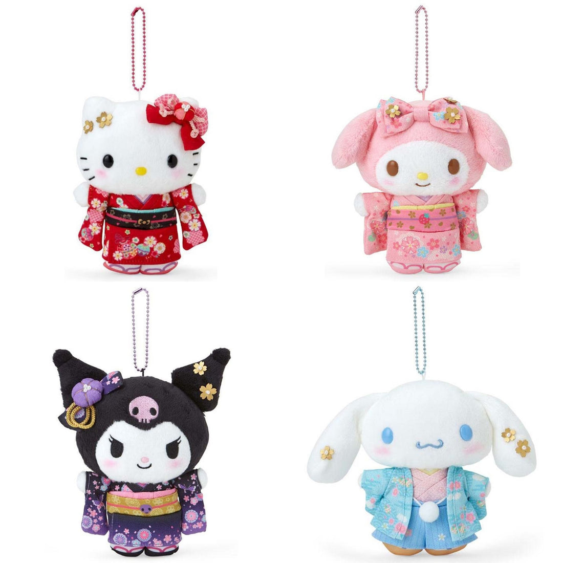 Sanrio三丽鸥|Mascot Holder / Kimono可爱角色和服毛绒玩偶挂件/包挂|约11×6.5×16cm