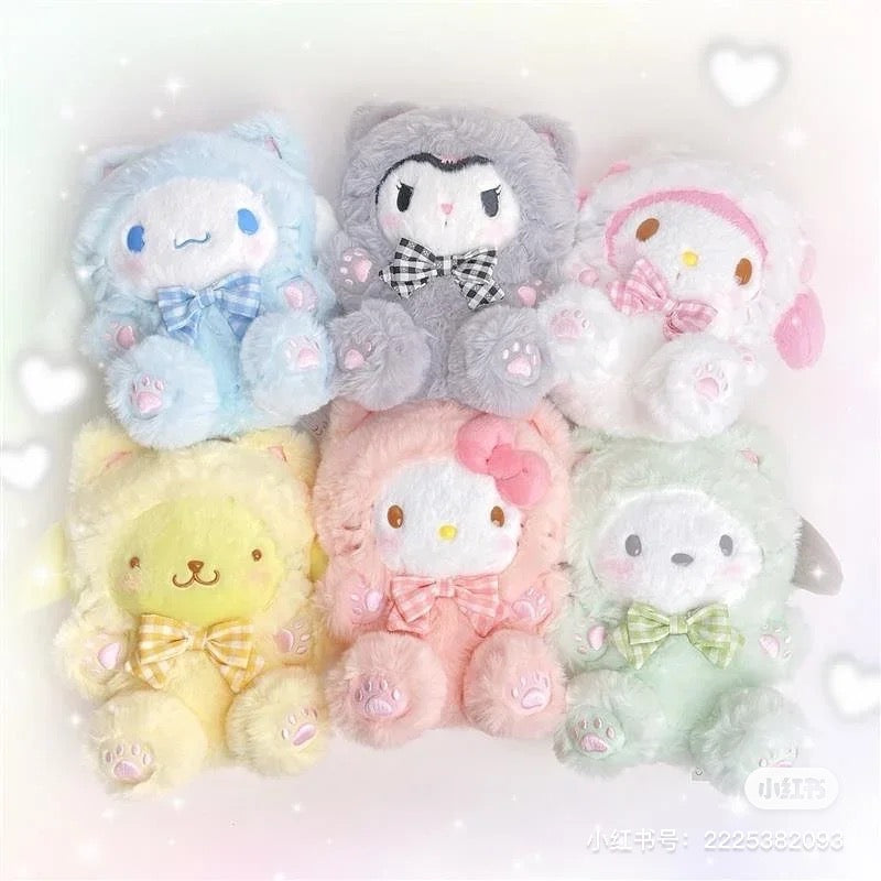 Sanrio|2024奶fufu的限定肉球猫咪系列玩偶/公仔/肉垫垫/粉爪爪/如拿铁系列一样好摸|约17 x 17 x 9cm