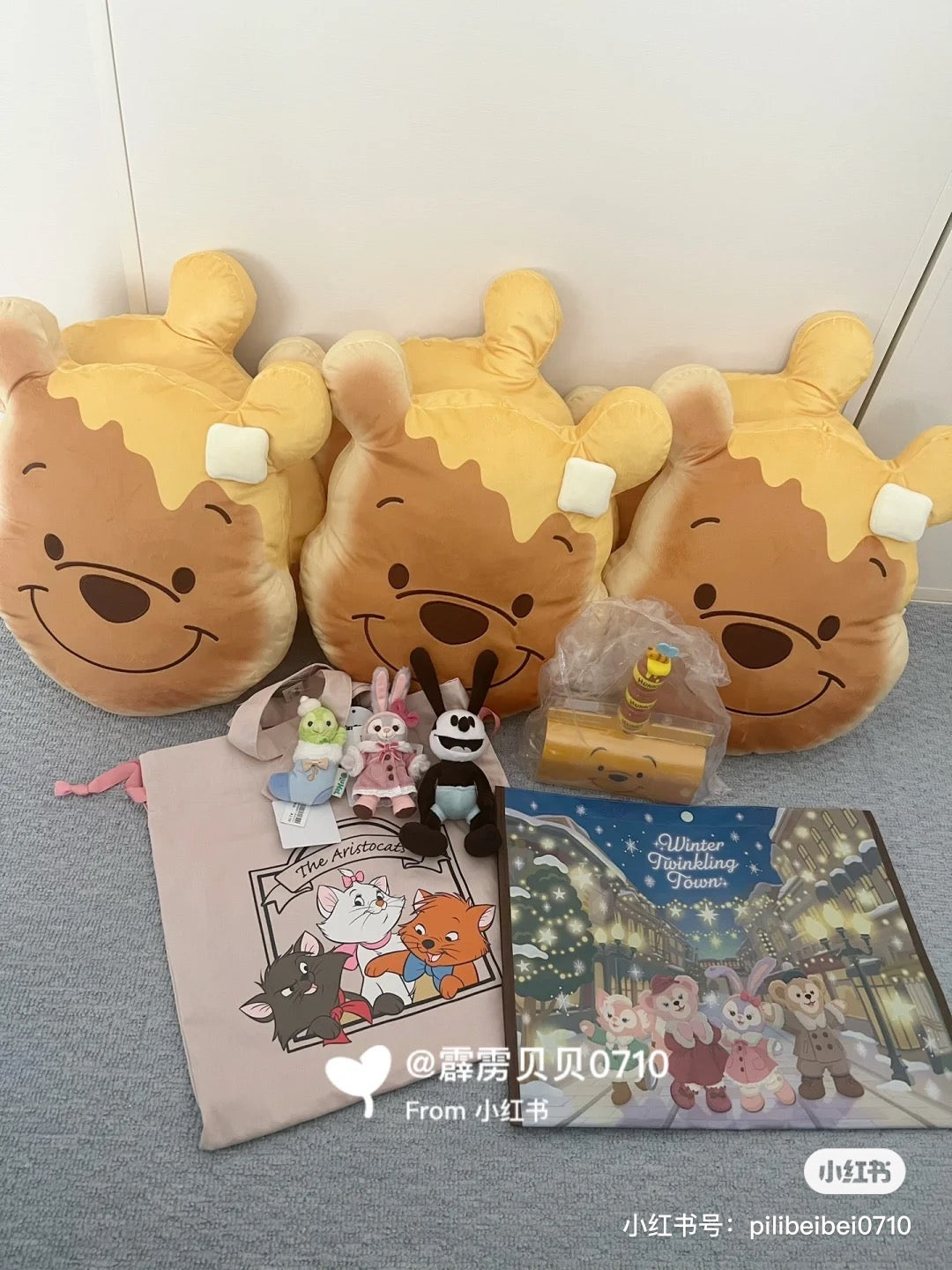Disney|噗噗winnie the pooh小熊维尼超厚双层汉堡大抱枕|50 长 x 20 宽 cm
