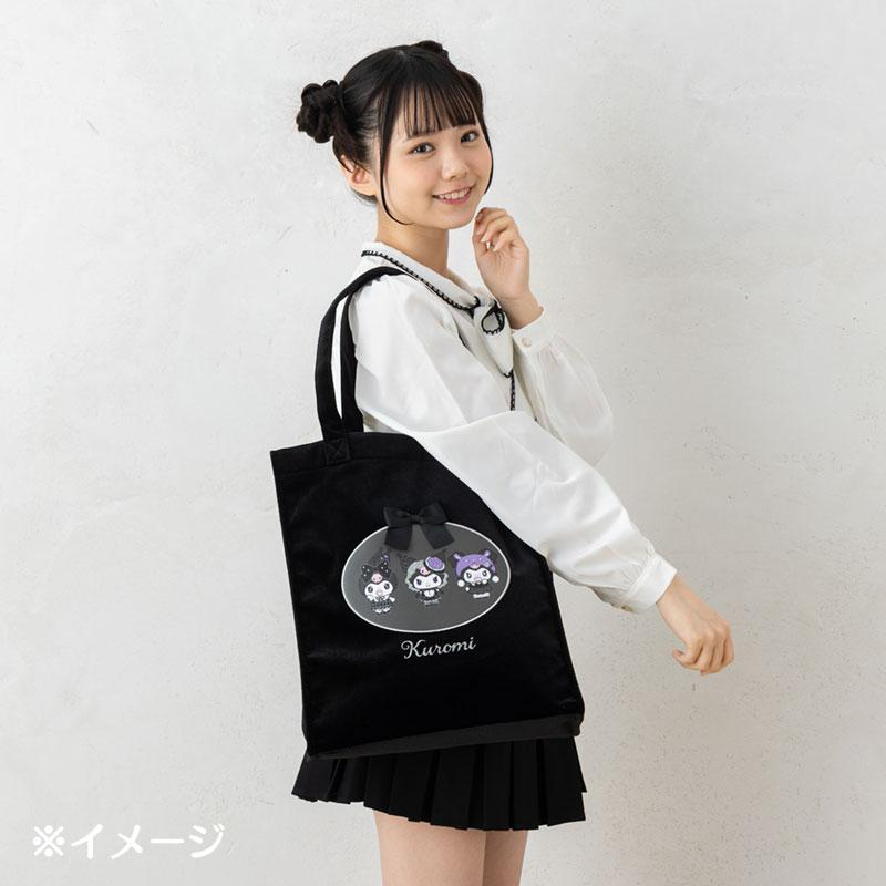 Sanrio|Monochrome Fashion Series All Black Kuromi Mode Tote Bag|W32 x D8 x H36cm approx.