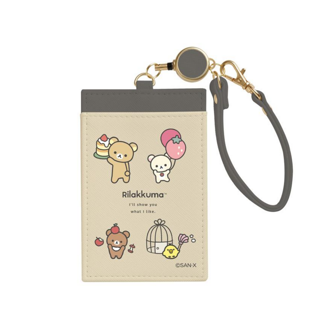 Rilakkuma轻松熊|Favorite Things可伸缩十字纹皮质感卡包/卡套|约110×75mm