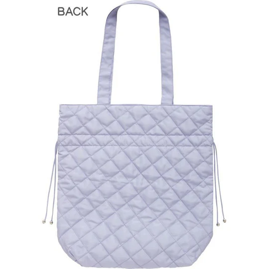 Rilakkuma轻松熊|Korilakkuma Tote Bag Blue Gray Sky Cotton Candy San-X天空白云棉花糖系列菱格纹抽绳单肩包|约430×420×120mm