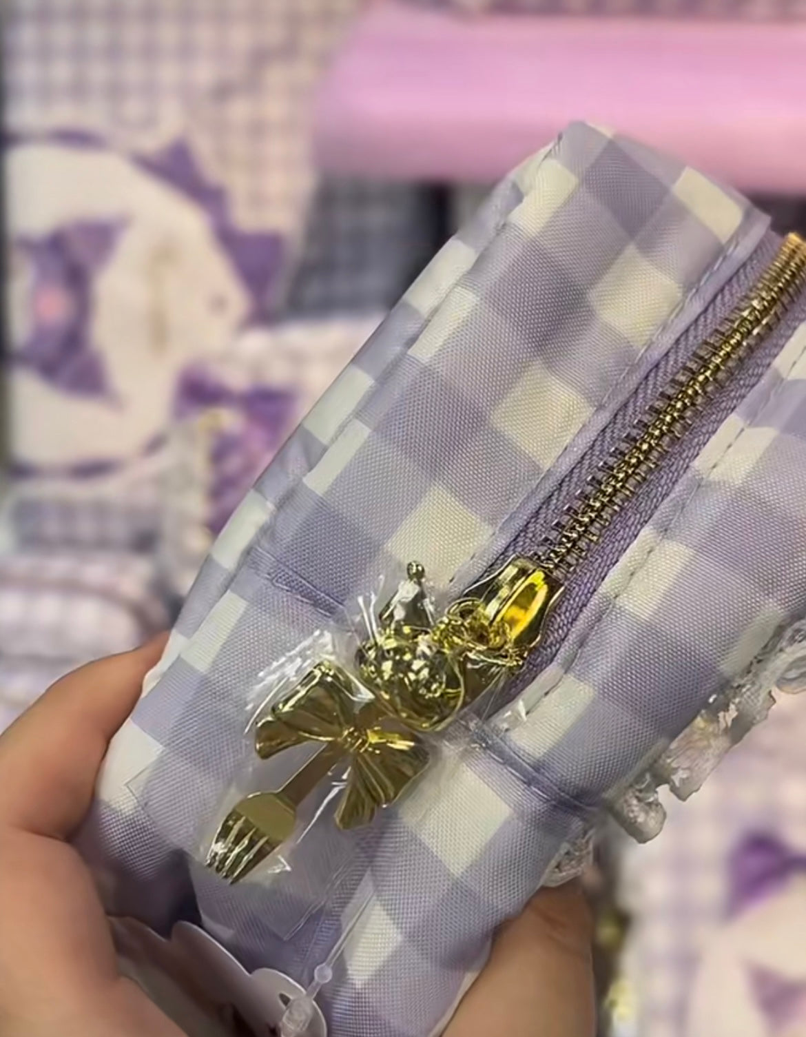 Sanrio|Kuromi Lolita Cosmetic Pouch|21.5×8×14cm approx.