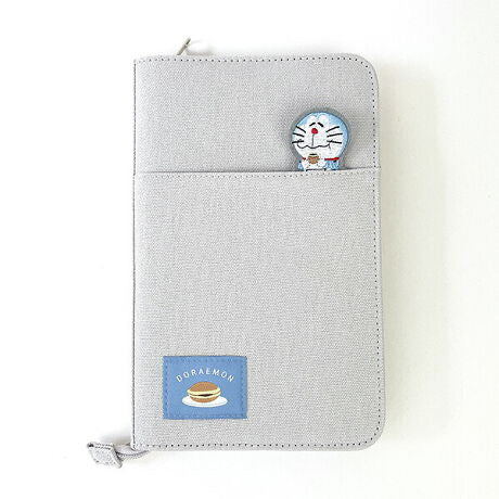 Doraemon哆啦A梦|机器猫灰色手帐包/收纳包/放手机/卡/护照等|约23cm×15cm×2.5cm