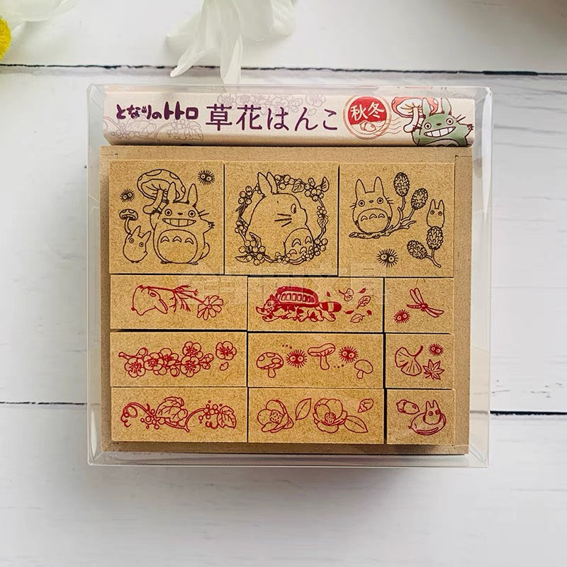 My neighbor totoro|吉卜力宫崎骏龙猫木质印章组/手帐/todo list/gift card等|约7.1x8.6x2.1 cm