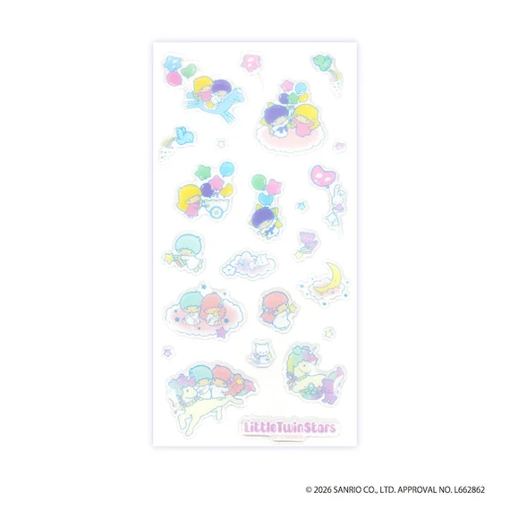 Sanrio| Little Twin Stars Glitter Sticker|95×185×2mm approx.