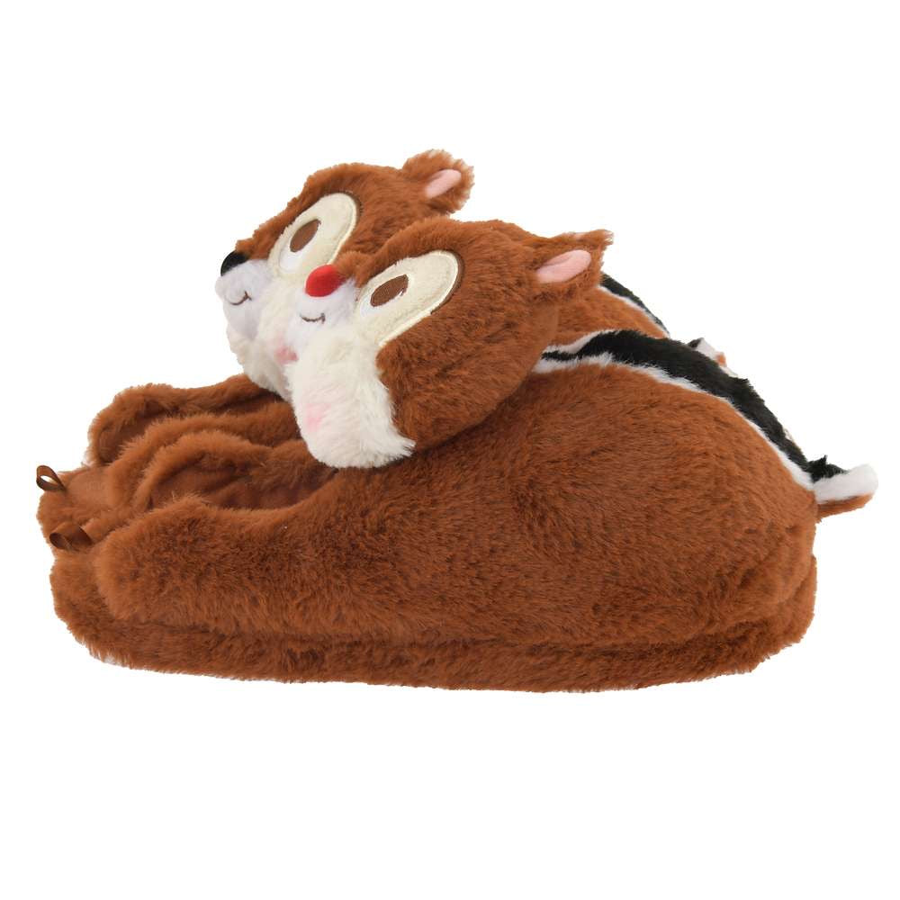 Disney迪士尼|Fluffy超毛绒柔软厚实奇奇蒂蒂包脚保暖拖鞋|約23~25cm
