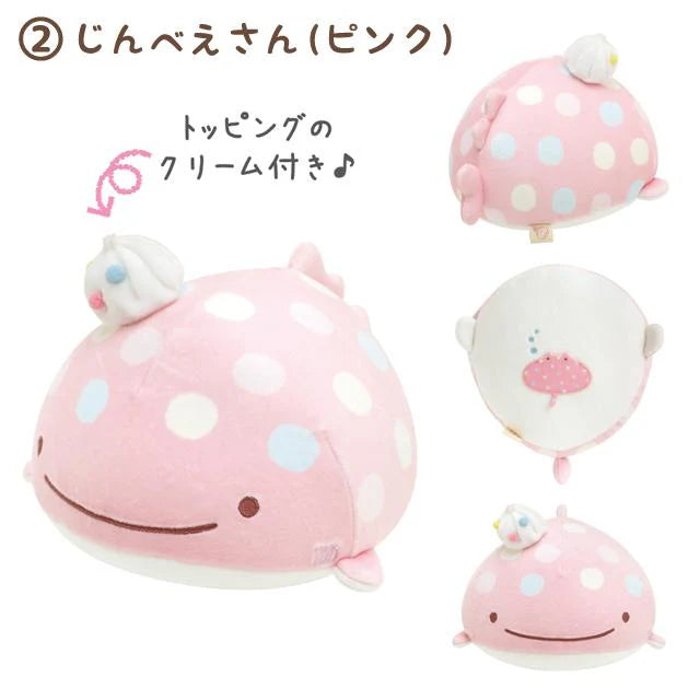 Jinbesan鲸鱼|可爱笑脸大嘴mochi鲸鱼玩偶/公仔|约H110 x W140 x D175mm