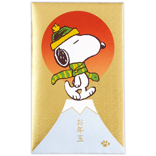 SNOOPY史努比|Peanuts蛇年豪华金色新年贺卡信封红包套装/3枚入|约105×65mm