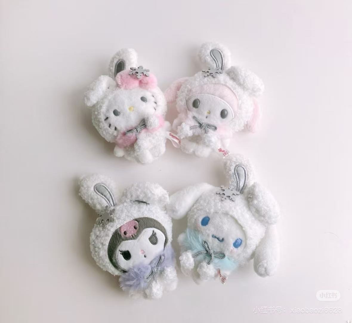 Sanrio|Christmas Snow Rabbit & Candy Ramune Mascot Holder /Plush Keychain|9×6×13.5cm approx.