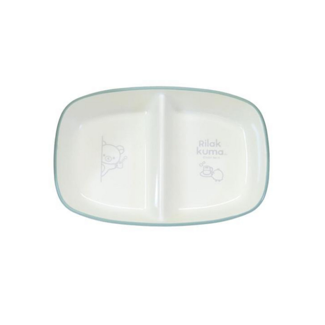 Rilakkuma轻松熊|San-X轻松熊耐热/抗菌ABS树脂防摔长方形分隔餐盘/洗碗机可用|约205x135x40mm