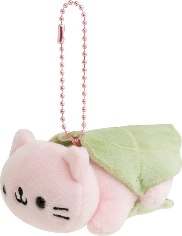 SANX|Characters Ano Koro no Tomodachi Burasage Plush Nyannyannyanko怀旧经典系列粉色点心猫毛绒挂件/包挂|约40 x 65 x 100mm