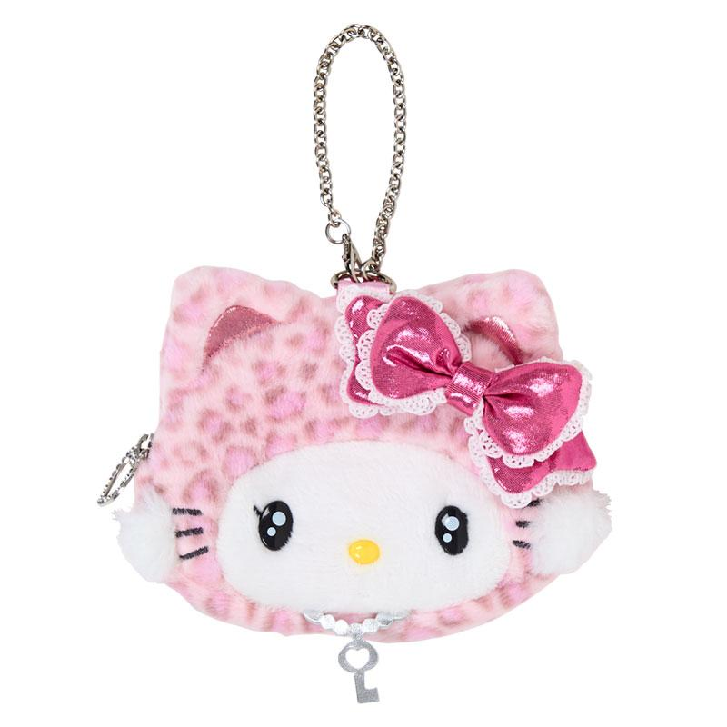Sanrio|Leopard Gal Cat Face-shaped Pouch Bag|13×2×11cm approx.