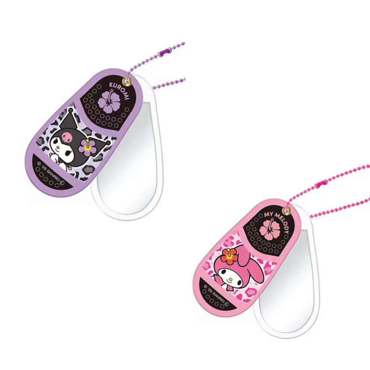Sanrio|Sandal-Style Sliding Mirror Keychain/Keyring|H85 x W42mmapprox.