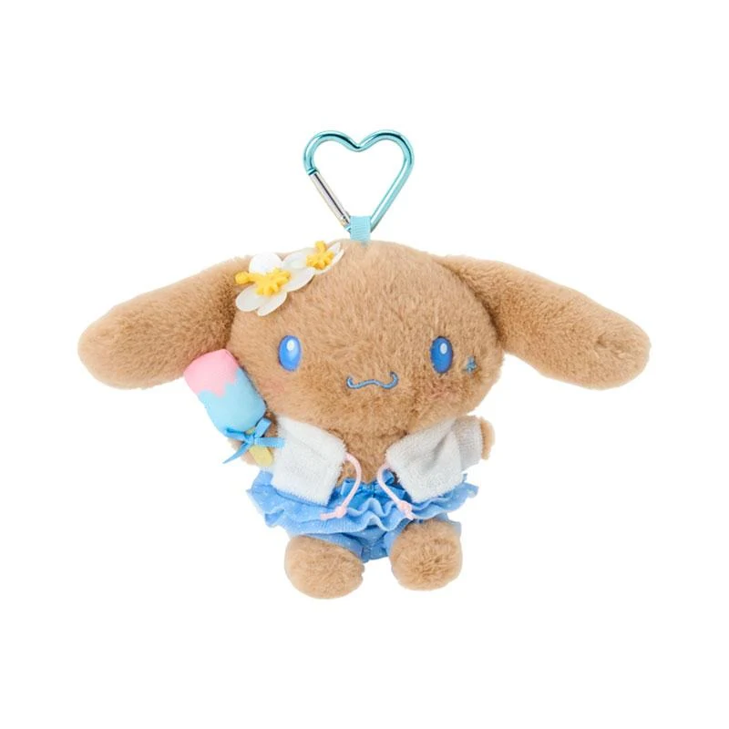 Sanrio|Sparkling Summer Pool Tan Sunburned Mascot Holder /Plush Keychain|80×30×15mm approx.