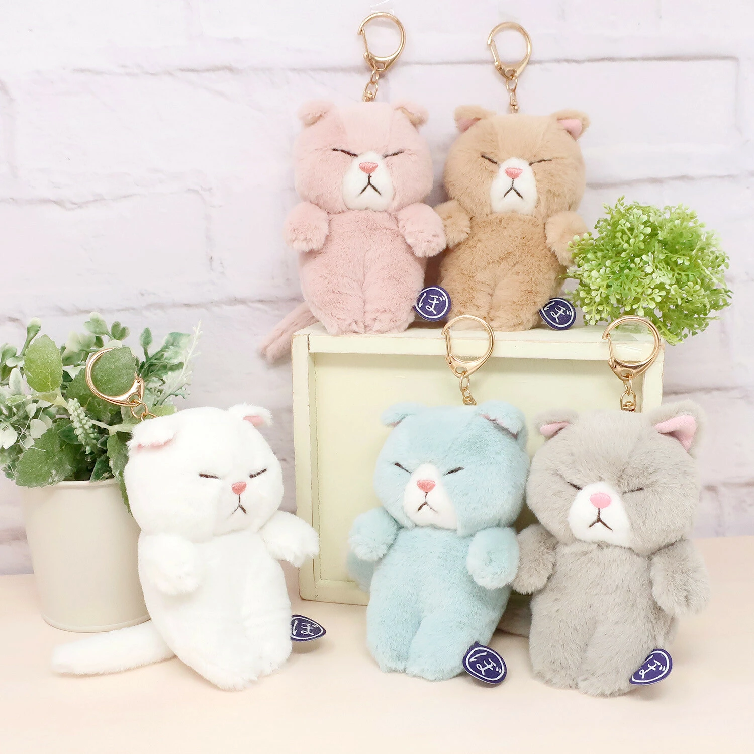 Bouneko|Cat Mascot Holder /Plush Keychain| 13.5 x 7 x 6cm approx.