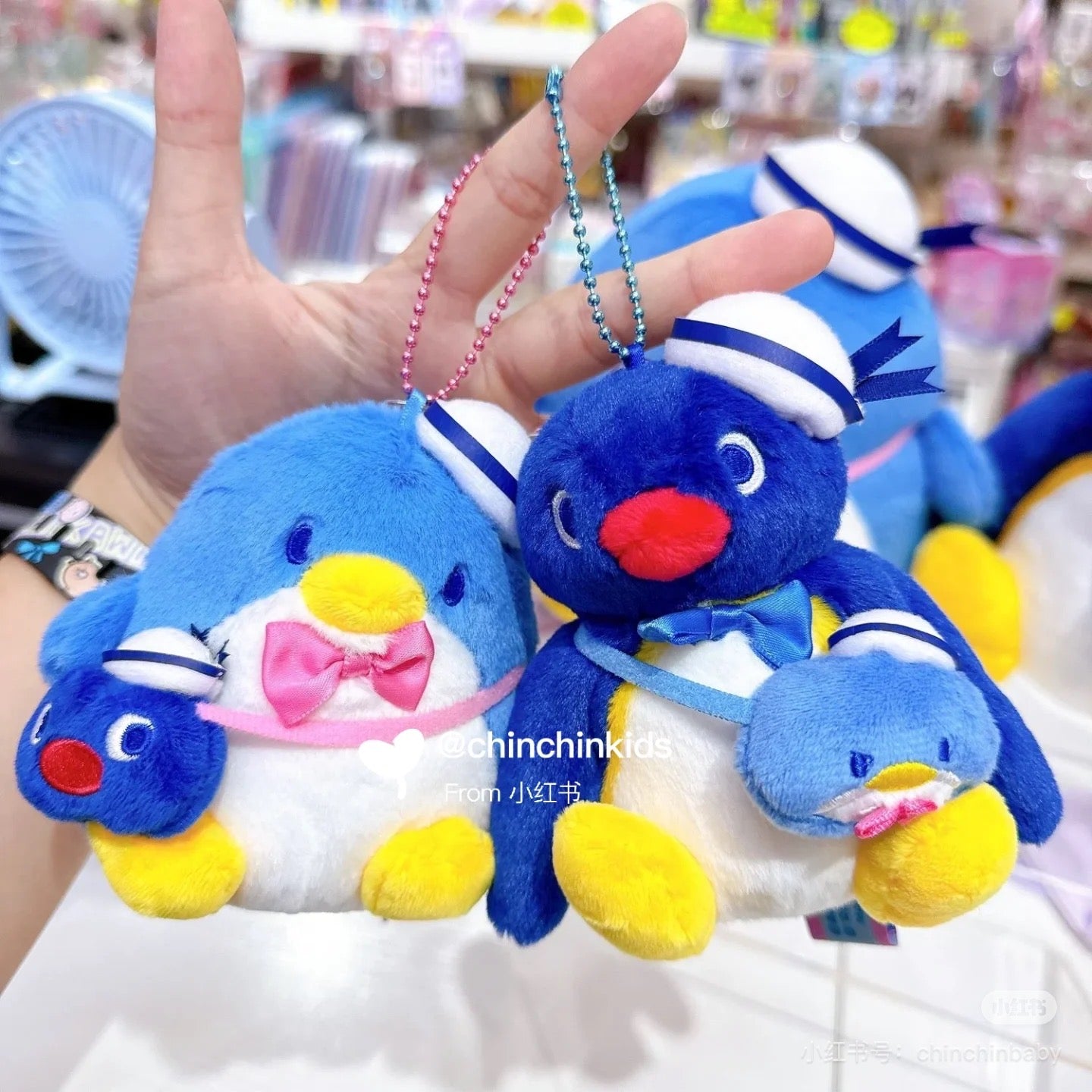 Sanrio|Tuxedosam x Pingu 45th Anniversary Mascot Holder /Plush Keychain|10.0 x 12.0 x 11.0cm approx.