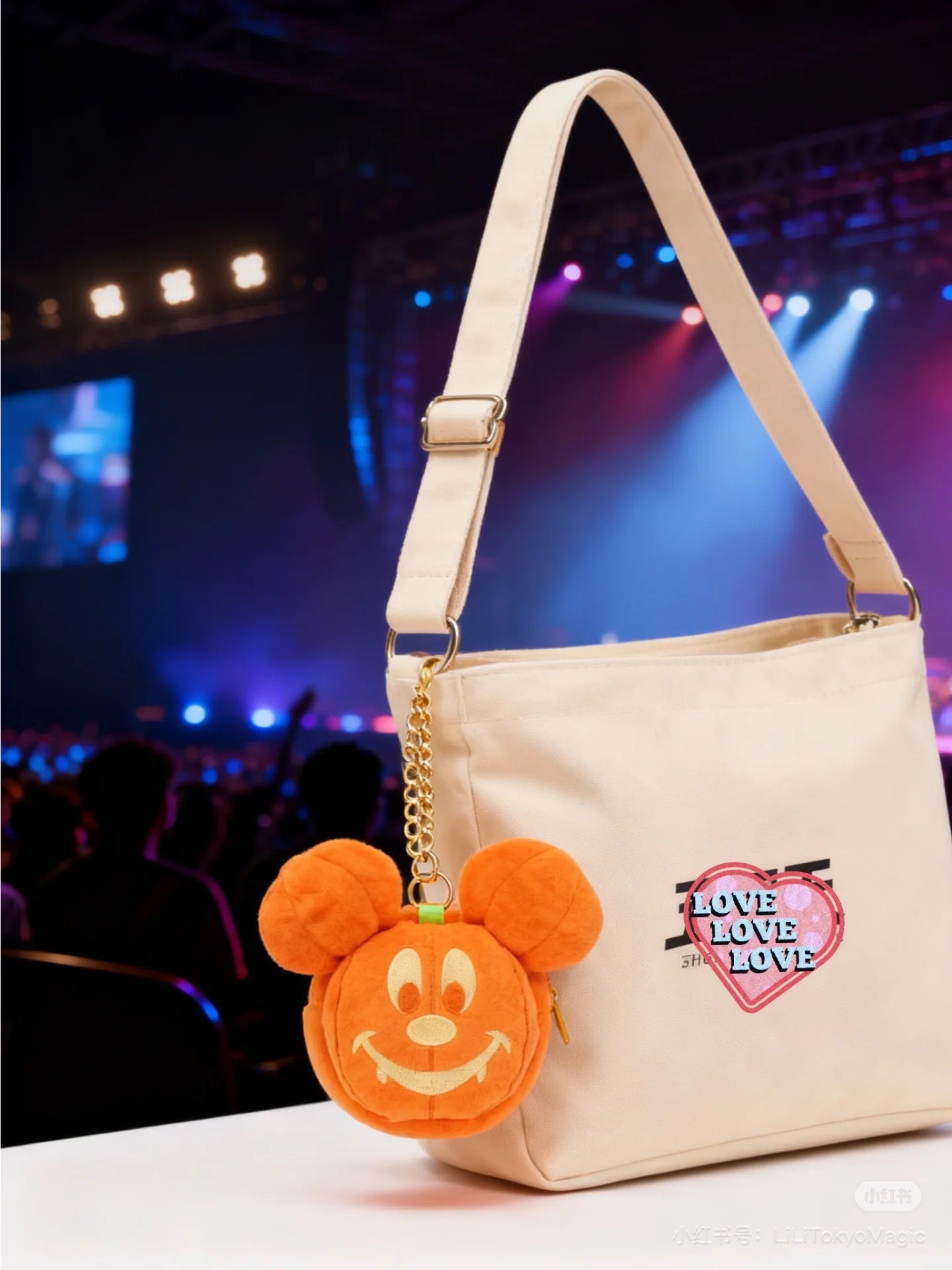 Disney|halloween pumpkin Mickey Plush Keychain Pouch