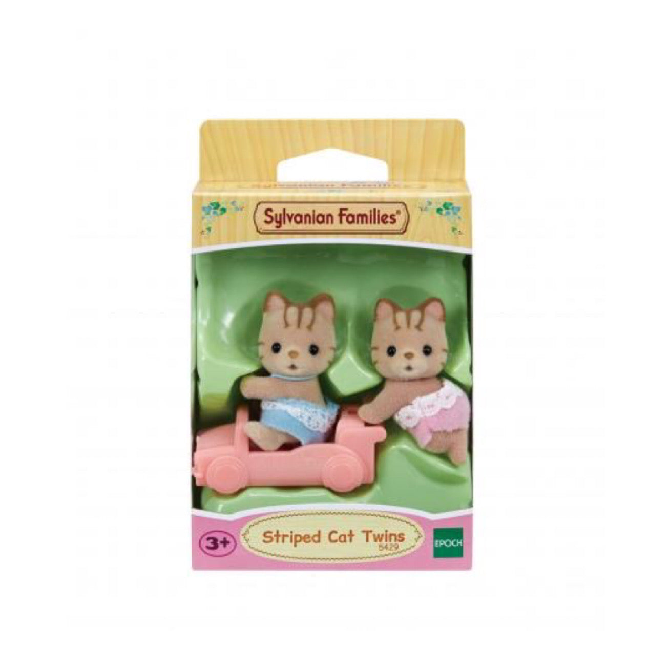 SylvanianFamilies森贝儿家族|Striped Cat Twins三纹猫宝宝双胞胎推车套组/玩具/过家家