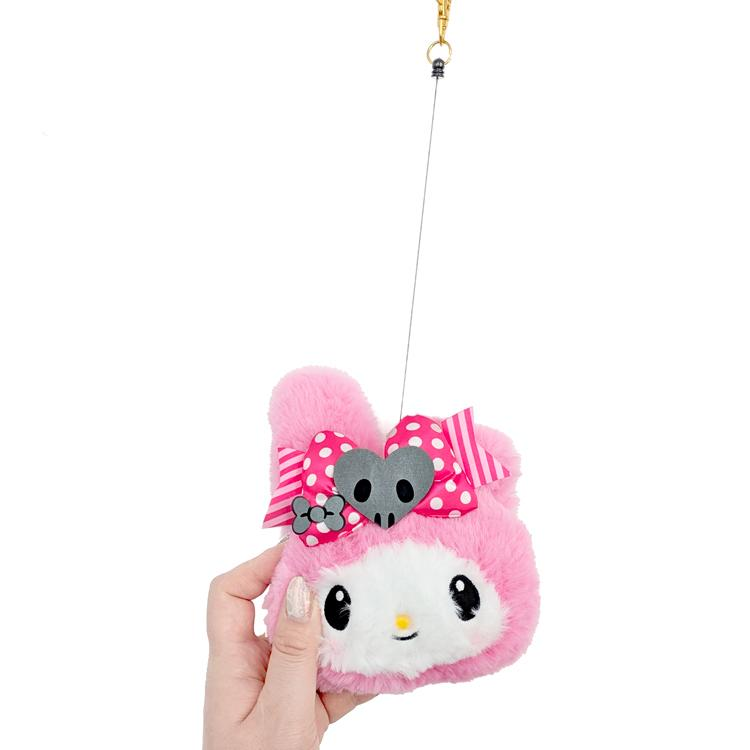 Sanrio|Pink Black Party Face Pass Case|H14.5×W18.5×D6cm approx.