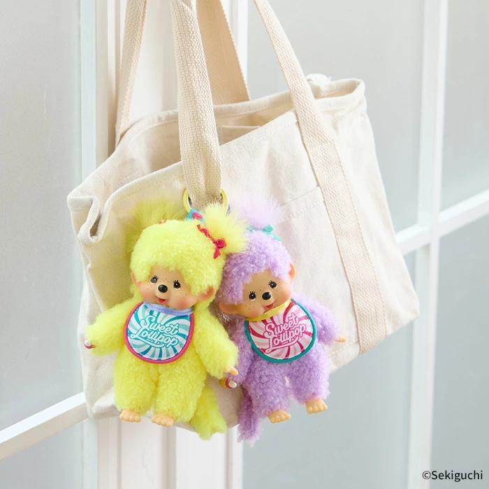 Monchhichi|Sweet Lollipop Mascot Holder /Plush Keychain|H16×W8.5×D5.5cm approx.