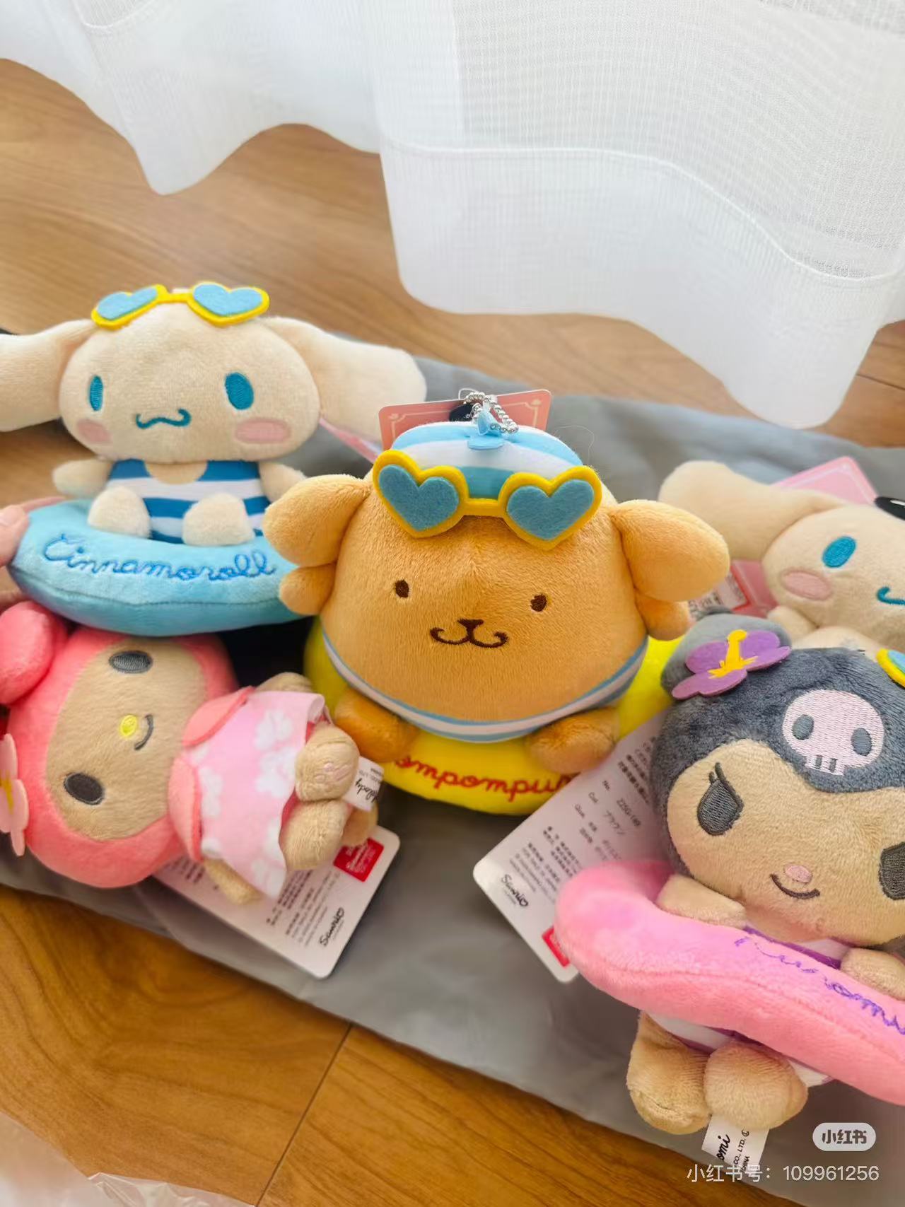 Sanrio|Avail summer tanned  swimming ring Mascot Holder /Plush Keychain