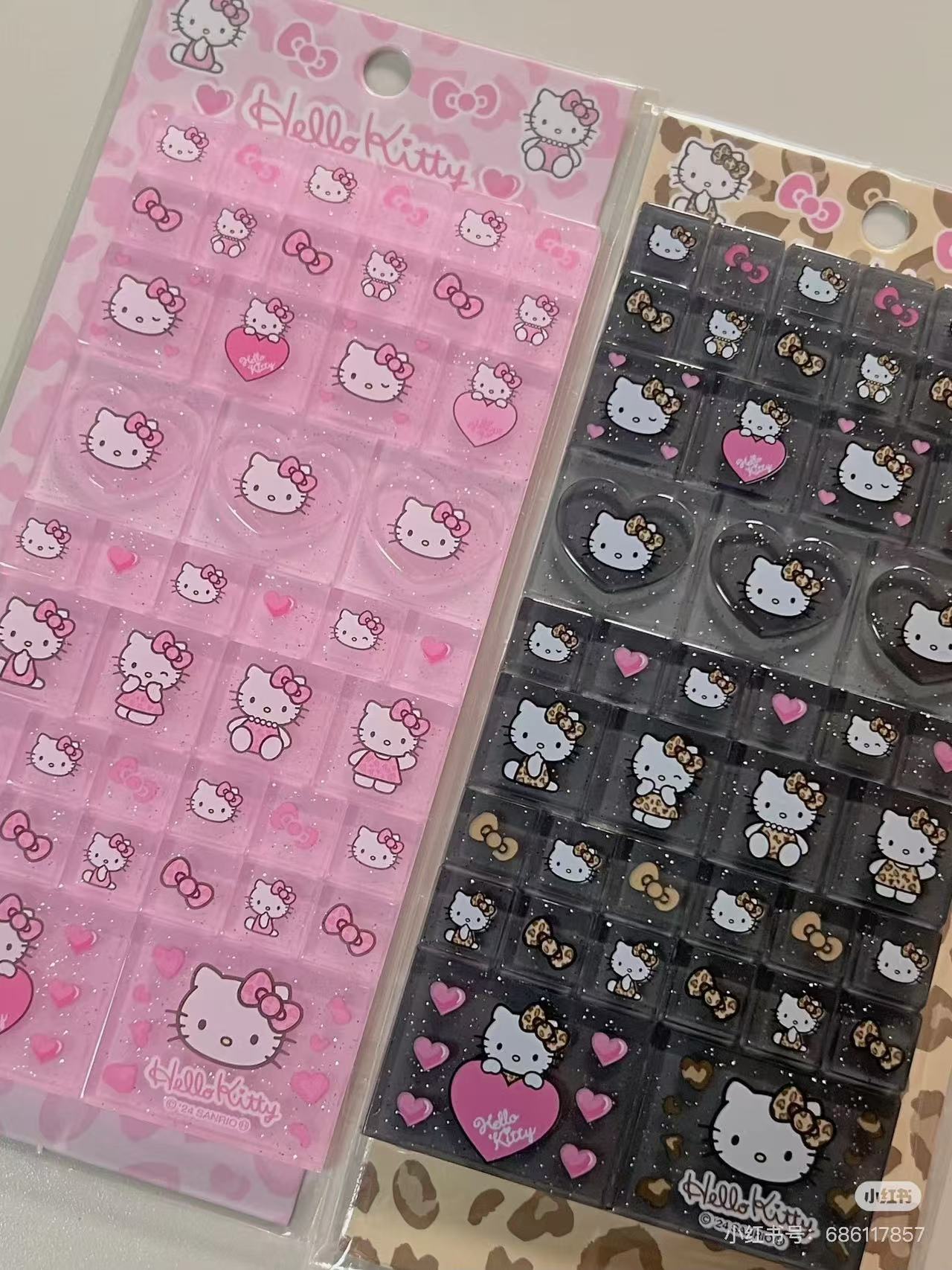 Sanrio|Hello Kitty Gogo Gal Collection Leopard 90s Tile Sticker|5.8×0.2×12cm approx.