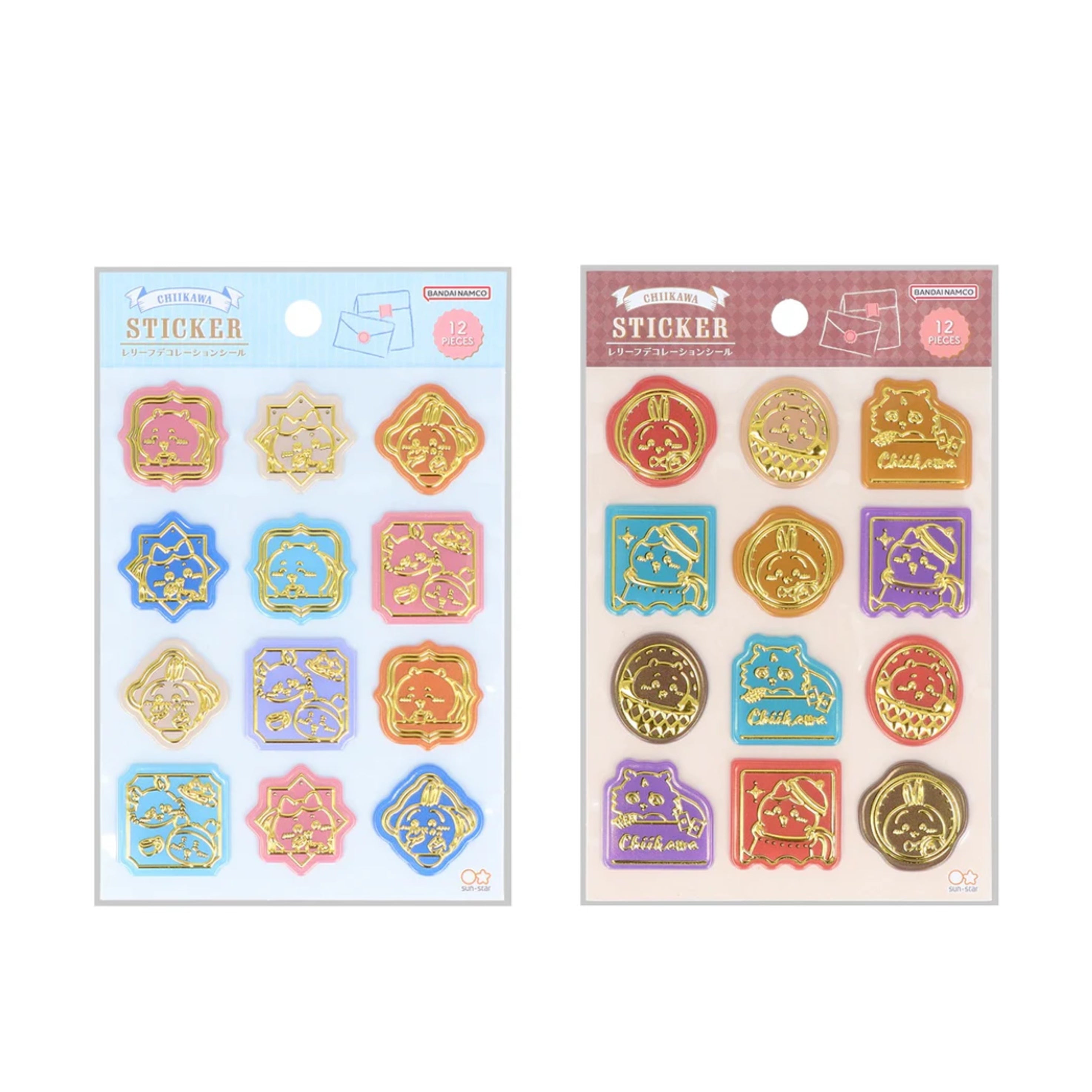 Chiikawa 吉伊卡哇|Wonder tea time爱丽丝梦游仙境下午茶系列PVC金色立体浮雕模切贴纸套装|12枚入