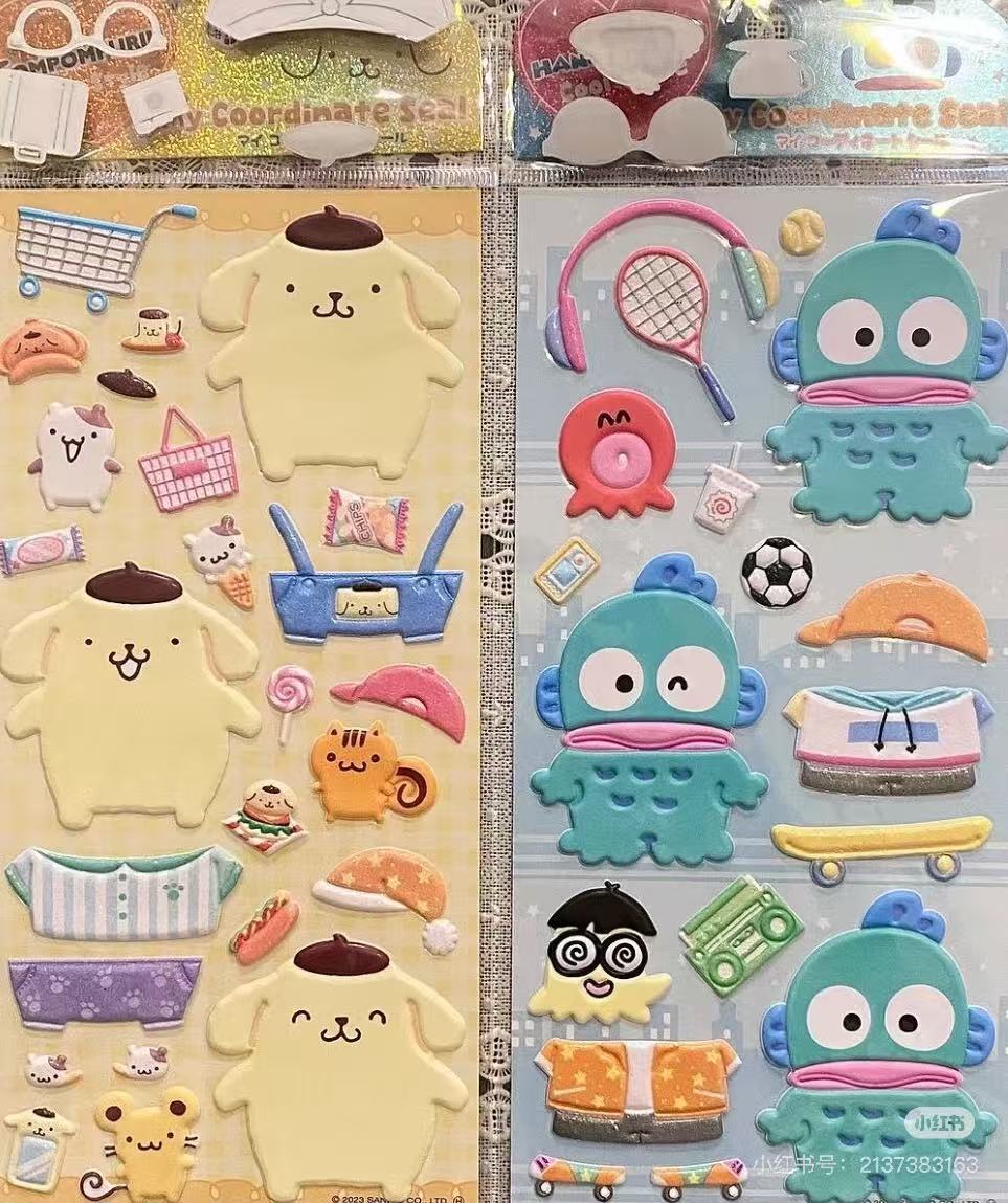 Sanrio|Dress Up Playing Sticker|95×195mm approx.