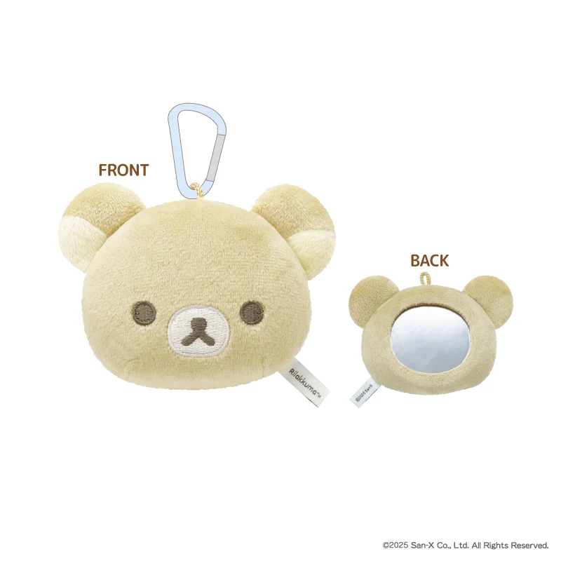 Rilakkuma|Fluffy Mirror Mascot Holder /Plush Keychain|H90×W112×D45mm approx.