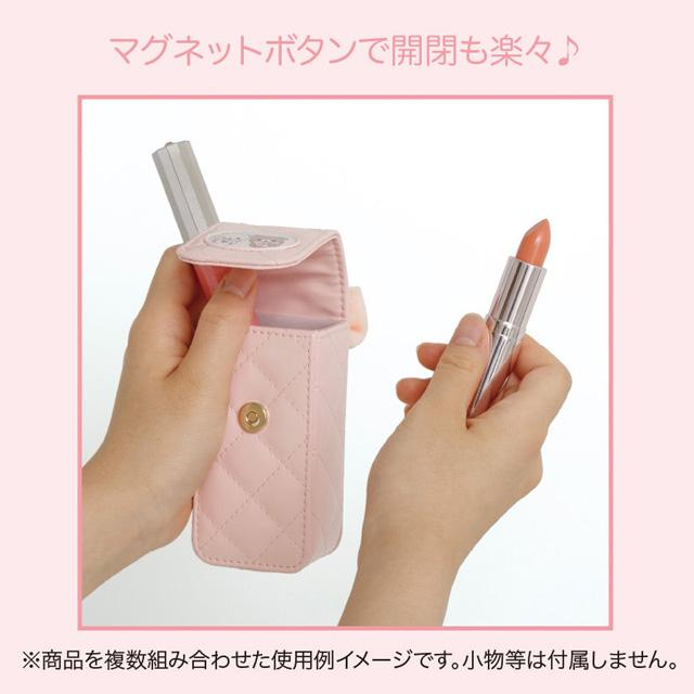 Rilakkuma|Makeup Rilakkuma Tulle Ribbon Pink Lip Pouch with Carabiner|100×50×35mm approx.