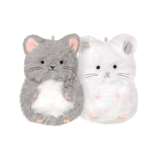 Nico Nui|Obakane Nico Nui Keychain幽幽家族可爱角色磁吸毛绒玩偶钥匙扣/挂件/1对|约15cm×13.5cm×6cm