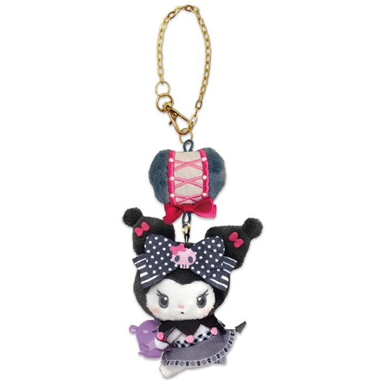 Sanrio|My Melody 50th & Kuromi 20th Anniversary Fruits Apple Pink Mascot Holder /Plush Keychain|20cm approx.