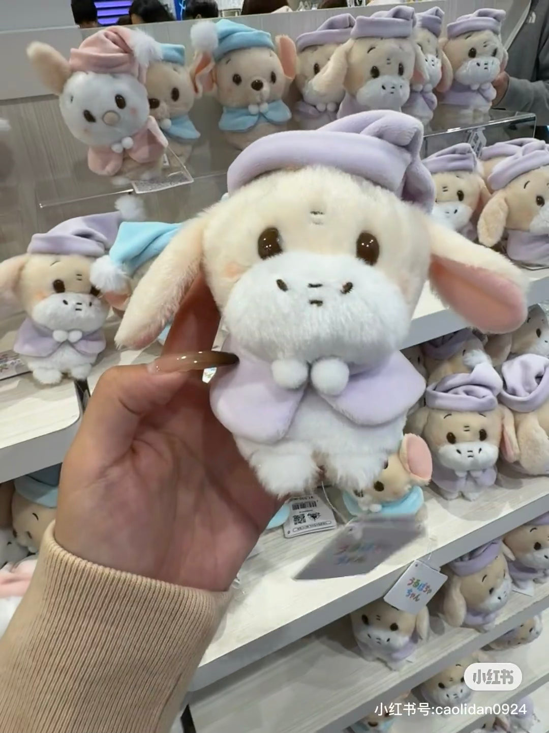 Disney迪士尼|Winnie the Pooh Urupocha-chan Plush Doll Fruit Latte Color东迪冬日限定水果拿铁色睡衣睡帽斗篷系列豆豆眼毛绒小玩偶/公仔摆件|约H11.5×W10.5×D7.5cm