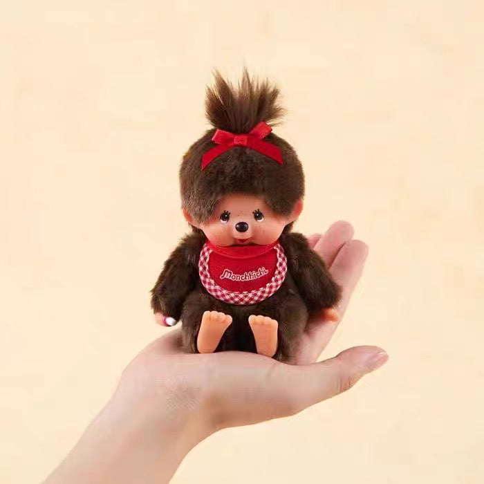 Monchhichi|Premium Standard Brown Sitting Plush Dolls/Plush Toy|SS/ H11 x W9 x D7 cm approx.