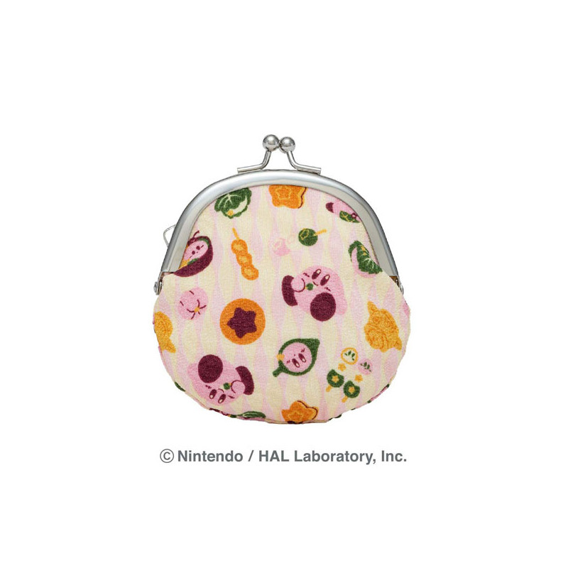 Kirby|FuwaFuwa Collection Chirimen Kirby & MoguMogu Japanese Sweets Chirimen Clasp Pouch|H95 x W90 x D9mm approx.