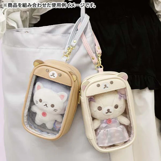 Rilakkuma轻松熊|Plush Carrier Pouch Sky Cotton Candy San-X熊头透明痛包/包挂|约H160×W95×D50mm
