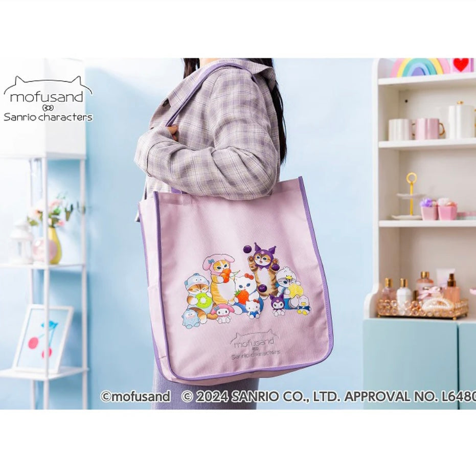 Mofusand|Sanrio × Mofusand Large Piping Tote Bag|400×360×120mm approx.