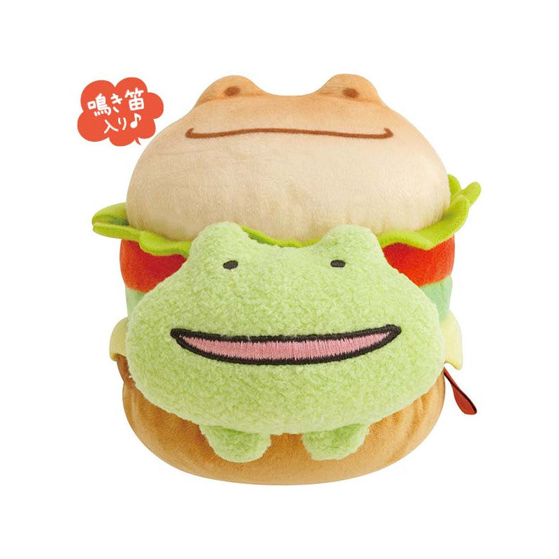 Sanx|跳跳青蛙老师汉堡玩偶/捏捏有声音|约110×90×115mm