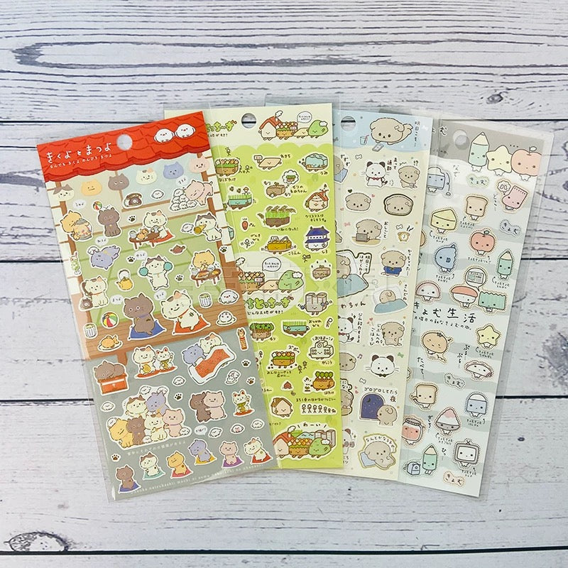 San-X|Kyomu Kyomu Seikatsu Sticker Set |200×95mm approx.