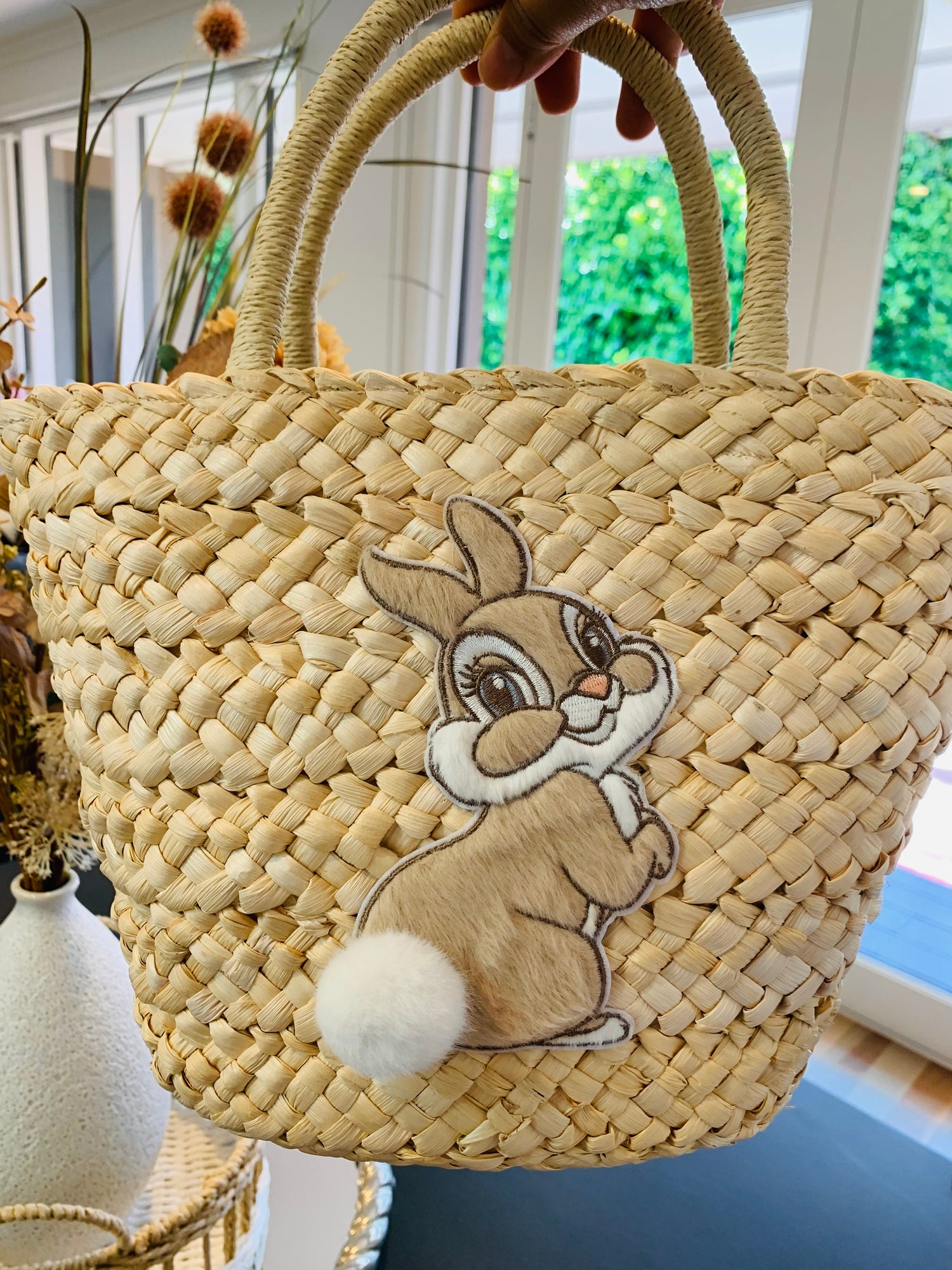 Disney迪士尼|东迪夏日柔软Bonnie邦尼兔草编包/菜篮子/沙滩包|约12x 31.5x 14.5 cm