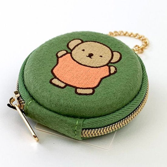 Miffy米菲|毛毡质地刺绣图案零钱包/收纳包/挂包|约7.5cm×7.5cm×2.7cm