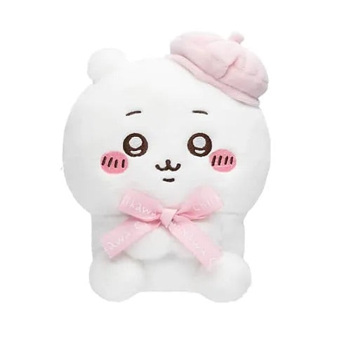 Chiikawa 吉伊卡哇|Sitting Plush Toy /Tokyo Souvenirs贝雷帽可爱坐姿毛绒公仔/玩偶|约H180×W120×D110mm