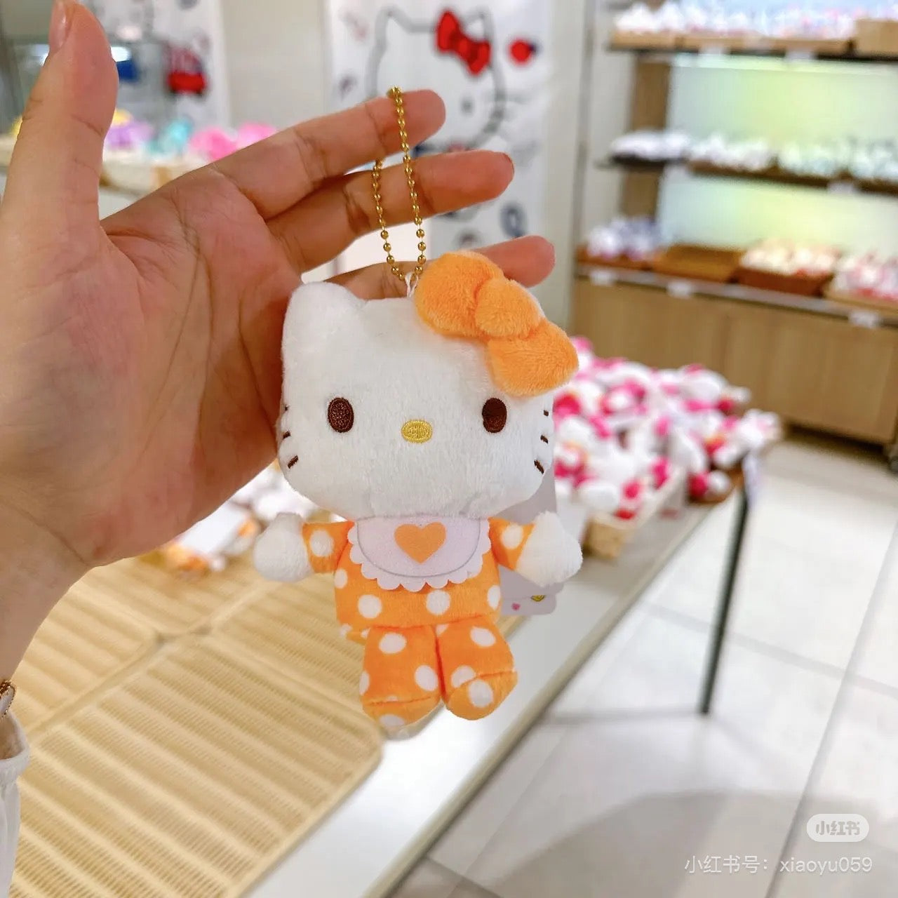 HelloKitty|Sanrio 50th Anniversary Collection Standard Baby Mascot Holder /Plush Keychain| 85x100x45mm approx.