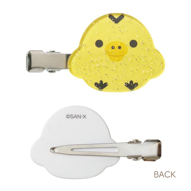 Rilakkuma轻松熊|2枚不同角色透明碎闪可爱发夹|2枚入|約H110×W75mm