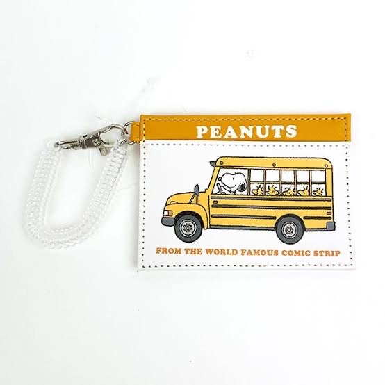 Snoopy|school bus皮质感可伸缩卡包|约8cm×11cm
