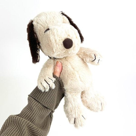 Snoopy史努比|Mocha Check S Plush Toy Interior Brown摩卡茶色千鸟格耳朵超好摸S号毛绒公仔/玩偶|约23cm×17cm×16cm
