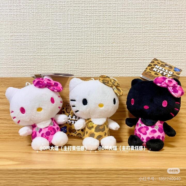 HelloKitty凯蒂猫| Phone Strap Ball Chain Mascot Series Hello Kitty辣妹豹纹Hello Kitty玩偶挂件/包挂| 约9.5cm×7.2cm×5.4cm